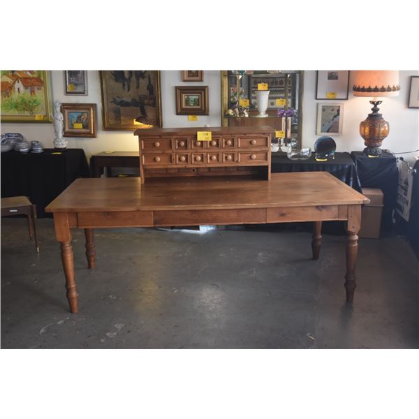 WOODEN WORK TABLE W/12 DRAWER REMOVALE STORAGE (84" X 40")
