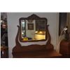 Image 2 : ANTIQUE OAK DRESSER W/5 DRAWERS & BEVELED SWING MIRROR
