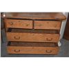 Image 6 : ANTIQUE OAK DRESSER W/5 DRAWERS & BEVELED SWING MIRROR
