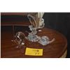 Image 1 : CRYSTAL SWORDFISH & DOLPHIN (SIGNED) FIGURINE & IRIDESCENT SNAIL PAPERWEIGHT (3 PCS)