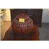 Image 1 : LARGE HAND PAINTED NORTHERN THAI BAMBOO RICE STORAGE CONTAINER OR BASKET