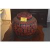 Image 2 : LARGE HAND PAINTED NORTHERN THAI BAMBOO RICE STORAGE CONTAINER OR BASKET