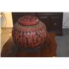 Image 3 : LARGE HAND PAINTED NORTHERN THAI BAMBOO RICE STORAGE CONTAINER OR BASKET