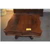 Image 1 : ANTIQUE WOODEN PEDESTAL TABLE (34" X 34")