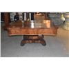 Image 5 : ANTIQUE WOODEN PEDESTAL TABLE (34" X 34")