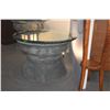 Image 4 : PAIR SOUTHEAST ASIAN BRONZE RAIN DRUMS W/GLASS TOPS (PAIR)