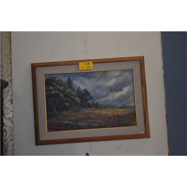 KOA FRAMED ORIGINAL OIL PAINTING; SIGNED GLORIA FOSS (35 1/2" X 25 1/2")