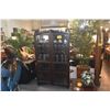 Image 2 : ANTIQUE CURIOSITY CABINET W/2 GLASS DOORS & EXTERIOR SHELVING