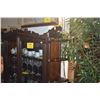 Image 4 : ANTIQUE CURIOSITY CABINET W/2 GLASS DOORS & EXTERIOR SHELVING