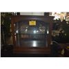 Image 1 : WOOD & GLASS CURIO DISPLAY CABINET (30" X 11" X 29")