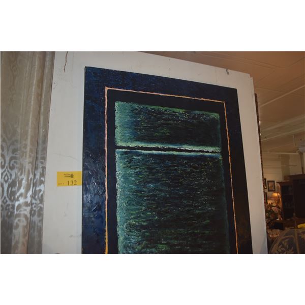 GALLERY WRAPPED OIL ON CANVAS, GREEN IMPRESSION BY FRANK B. SHANER (36" X 48")