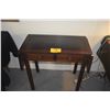 Image 1 : CHINESE HARDWOOD CONDO/STUDIO SIZE DESK W/2 SIDE EXTENSIONS & 2 DRAWERS (30" X 15" X 19" W/O EXTENSI