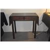Image 3 : CHINESE HARDWOOD CONDO/STUDIO SIZE DESK W/2 SIDE EXTENSIONS & 2 DRAWERS (30" X 15" X 19" W/O EXTENSI