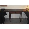 Image 4 : CHINESE HARDWOOD CONDO/STUDIO SIZE DESK W/2 SIDE EXTENSIONS & 2 DRAWERS (30" X 15" X 19" W/O EXTENSI