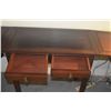 Image 5 : CHINESE HARDWOOD CONDO/STUDIO SIZE DESK W/2 SIDE EXTENSIONS & 2 DRAWERS (30" X 15" X 19" W/O EXTENSI