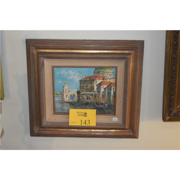 FRAMED "DECOR" OIL PAINTING OF A VENICE CANAL SCENE