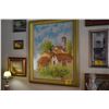Image 1 : FRAMED PAINTING, EUROPEAN STYLE VILLAGE SCENE