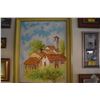 Image 2 : FRAMED PAINTING, EUROPEAN STYLE VILLAGE SCENE