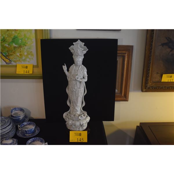 22" CHINESE BLANC DE CHINE PORCELAIN STATUE OF GUANYIN (KWAN YIN) (DOES NOT INCLUDE STAND)
