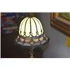 Image 4 : TIFFANY STYLE STAINED GLASS LAMP SHADE, LEAD CONSTRUCTION (7 3/4")  (ONLY SHADE)