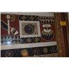 Image 6 : FRAMED AFRICAN SADZA BATIK TAPESTRY W/GEOMETRIC TRIBAL DESIGNS (55" X 73 1/2")