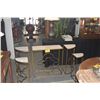 Image 2 : BRASS STANDS W/MARBLE TOPS (5 PCS)