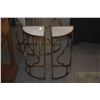 Image 6 : BRASS STANDS W/MARBLE TOPS (5 PCS)