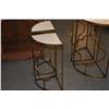 Image 7 : BRASS STANDS W/MARBLE TOPS (5 PCS)