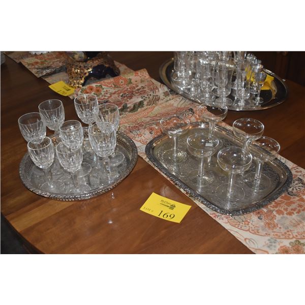 COLLECTION OF HOLLOW STEMMED CHAMPAGNE COUPES & WATERFORD WINE GLASSES (14 PCS) (DOES NOT INCLUDE TR