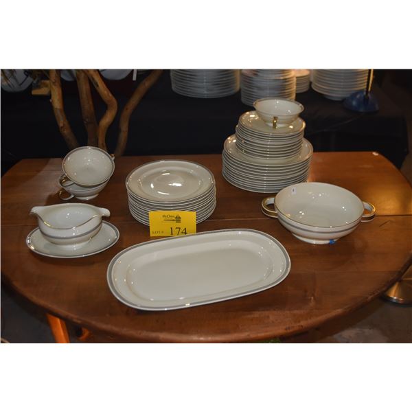 ROSENTHAL CHINA PLATES, SAUCERS, BOWLS & SERVING PIECES, WINIFERD PATTERN (39 PCS)