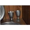 Image 4 : COLLECTION OF PEWTER CHARGERS, PLATES, WINE GLASSES & CUPS (23 PCS)