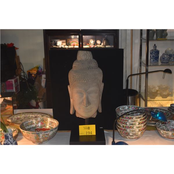 24" BUDDHA HEAD ON CUSTOM STAND
