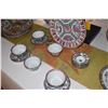 Image 7 : COLLECTION OF CHINESE FAMILLE ROSE PLATES, BOWLS, CUPS & SAUCERS & PLATTER (DOES NOT INCLUDE STAND)
