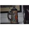 Image 3 : GERMAN BEER STEIN & CARVED WOODEN HORSE HEAD BOOKENDS (2 PCS)