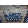 Image 3 : COLLECTION OF BLUE & WHITE JARS & PORCELAIN PILLOW (4 PCS)