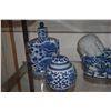 Image 4 : COLLECTION OF BLUE & WHITE JARS & PORCELAIN PILLOW (4 PCS)