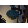 Image 2 : MIXED LOT: TOWLE SILVERSMITHS GREEN ENAMELED BOWL, ROUND TRAY & VINTAGE POPPYTRAIL BY METLOX CARAFE 