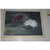 Image 2 : FRAMED WATER LILLY PAINTING; CHOP SIGNED (15" X 18")