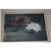 Image 3 : FRAMED WATER LILLY PAINTING; CHOP SIGNED (15" X 18")