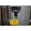 Image 1 : CHINESE DARK BLUE FOOTED CUP, FISH MOTIF, MARKED GREAT MING YUANDE (6" X 4 3/4")