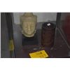 Image 1 : MIXED LOT: THAI BUDDHA HEAD ON STAND & BAMBOO BRUSH HOLDER (2 PCS)
