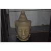 Image 3 : MIXED LOT: THAI BUDDHA HEAD ON STAND & BAMBOO BRUSH HOLDER (2 PCS)