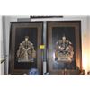 Image 1 : CHINESE ANCESTRAL PORTRAIT WALL PLAQUES IN THE CHINOISERIE STYLE (CHINESE EMPEROR & EMPRESS) (30" X 