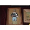 Image 4 : HAKATA DOLLS, MOUNTED HAKATA URASAKI CERAMIC 3D FIGURES & FRAMED WATERCOLOR OF A HAWK ON PINE TREE (