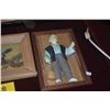 Image 6 : HAKATA DOLLS, MOUNTED HAKATA URASAKI CERAMIC 3D FIGURES & FRAMED WATERCOLOR OF A HAWK ON PINE TREE (