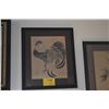 Image 1 : FRAMED JAPANESE INK WASH PAINTING, ROOSTER; CHOP SIGNED (20" X 23 1/2")