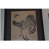 Image 2 : FRAMED JAPANESE INK WASH PAINTING, ROOSTER; CHOP SIGNED (20" X 23 1/2")