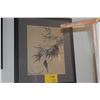 Image 1 : FRAMED JAPANESE INK PAINTING, SPARROW & BAMBOO (20" X 23 1/2")
