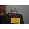 Image 1 : DOLPHIN SCULPTURES ON WOOD STANDS (3 PCS)