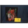 Image 1 : VELVET PAINTING, HAWAIIAN FLOWERS; SIGNED DE PONCE HAWAII  (JOHN DE PONCE) (8" X 10")